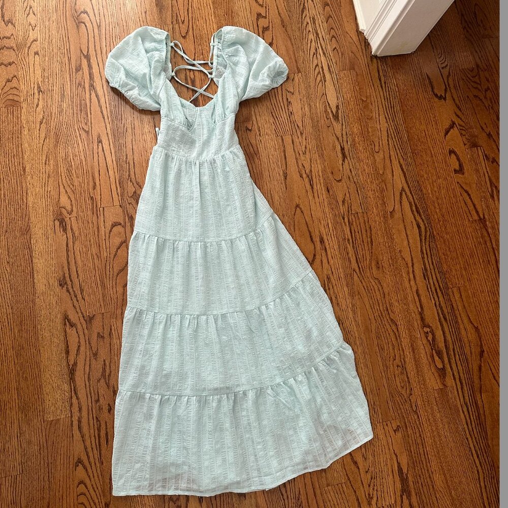 Teal Blue Women's Maxi Dress (size small)